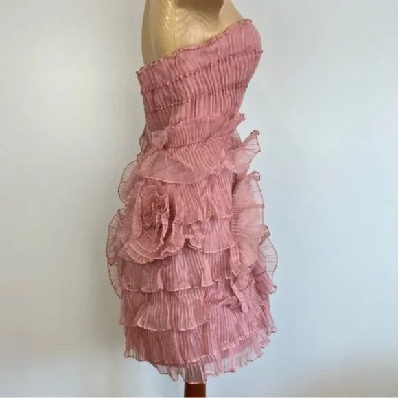 100% silk overlay bustier mini dress - Picture 3 of 13